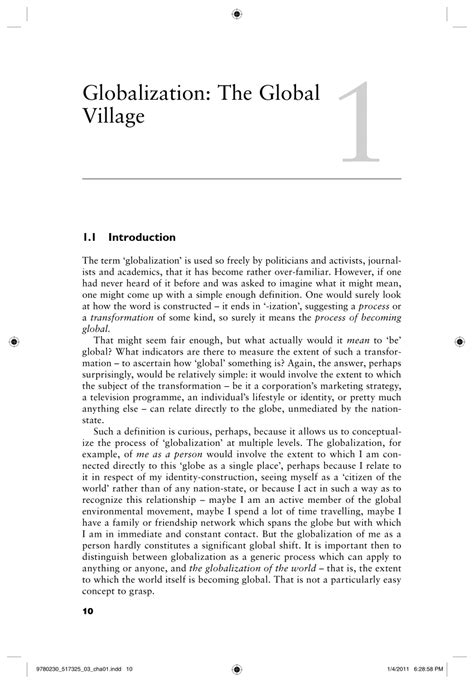 global village in globalization|Introduction (Chapter 1) .